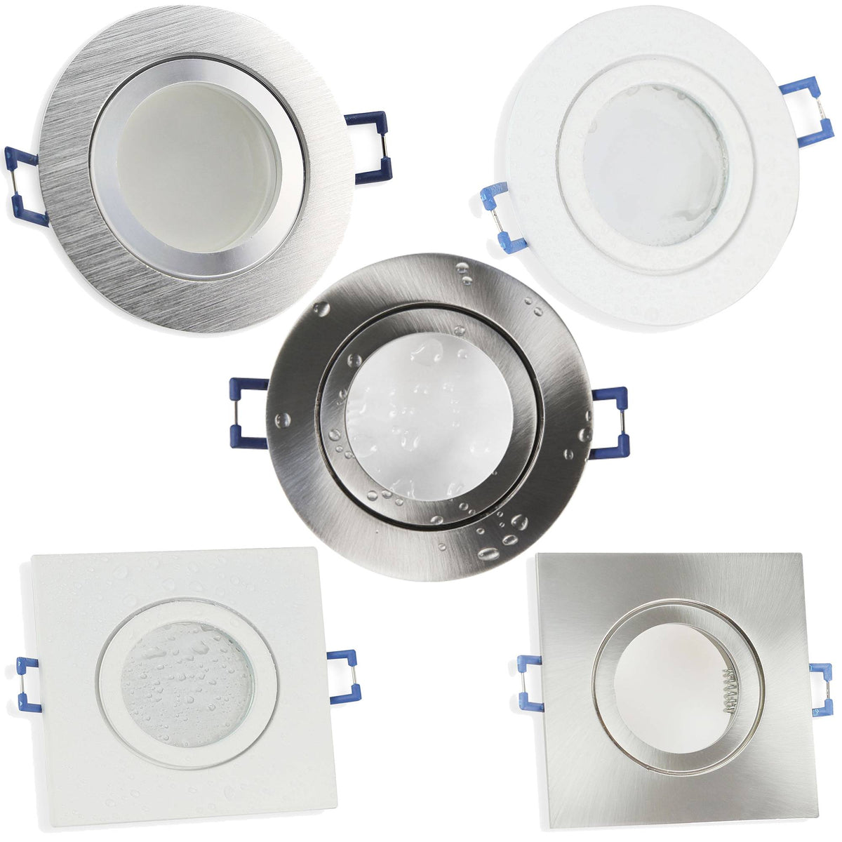 Einbaurahmen GU10 MR16 IP44 Badezimmer 60-70mm Rahmen Dusche Einbau-Spot LED
