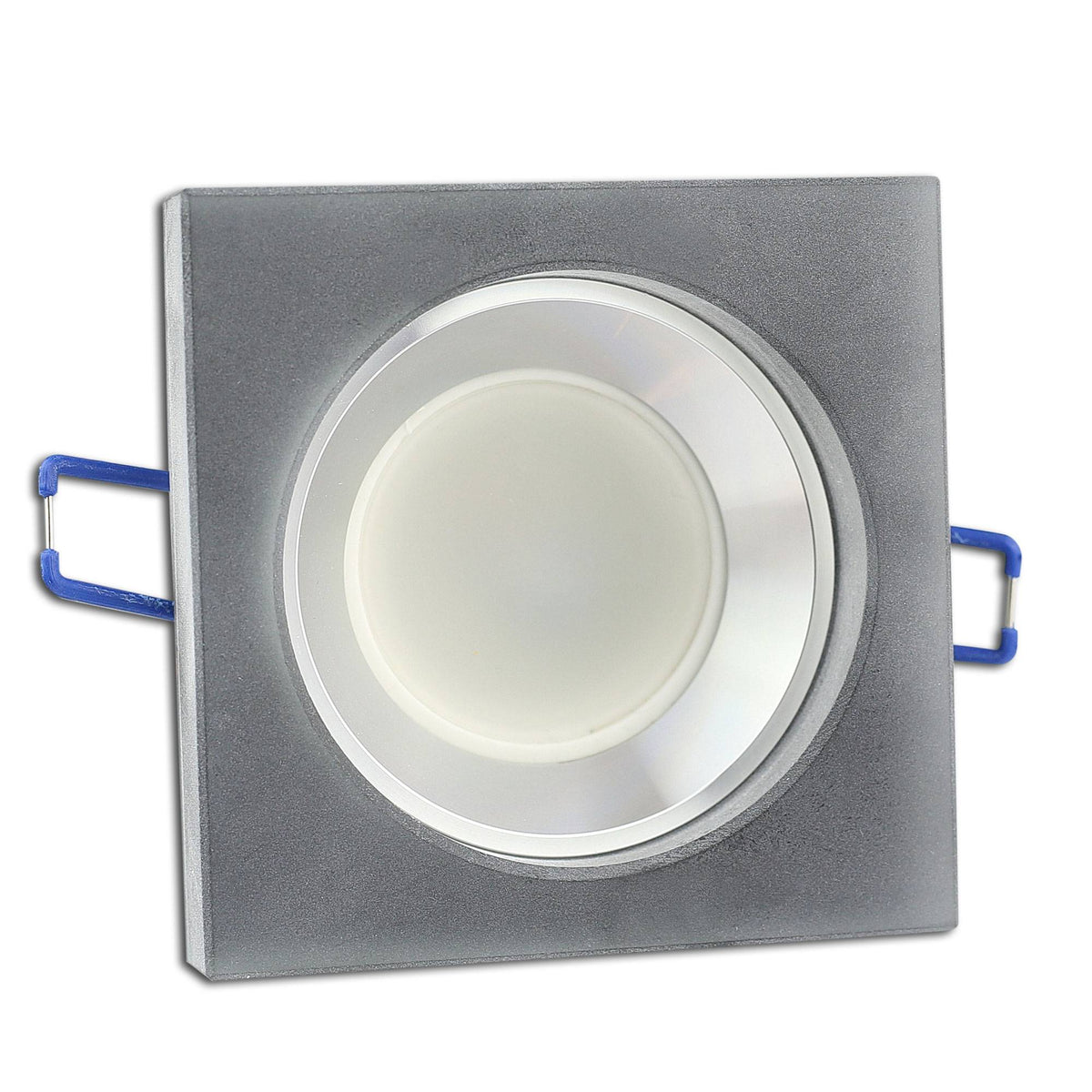 Einbaurahmen GU10 MR16 Glas rund eckig Gehäuse Einbaustrahler Spot LED Halogen