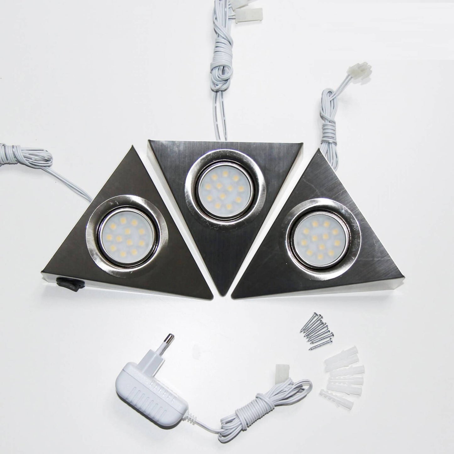 LED Unterbeleuchtung Küchenbeleuchtung Küche Dreieck Edelstahl Lampe