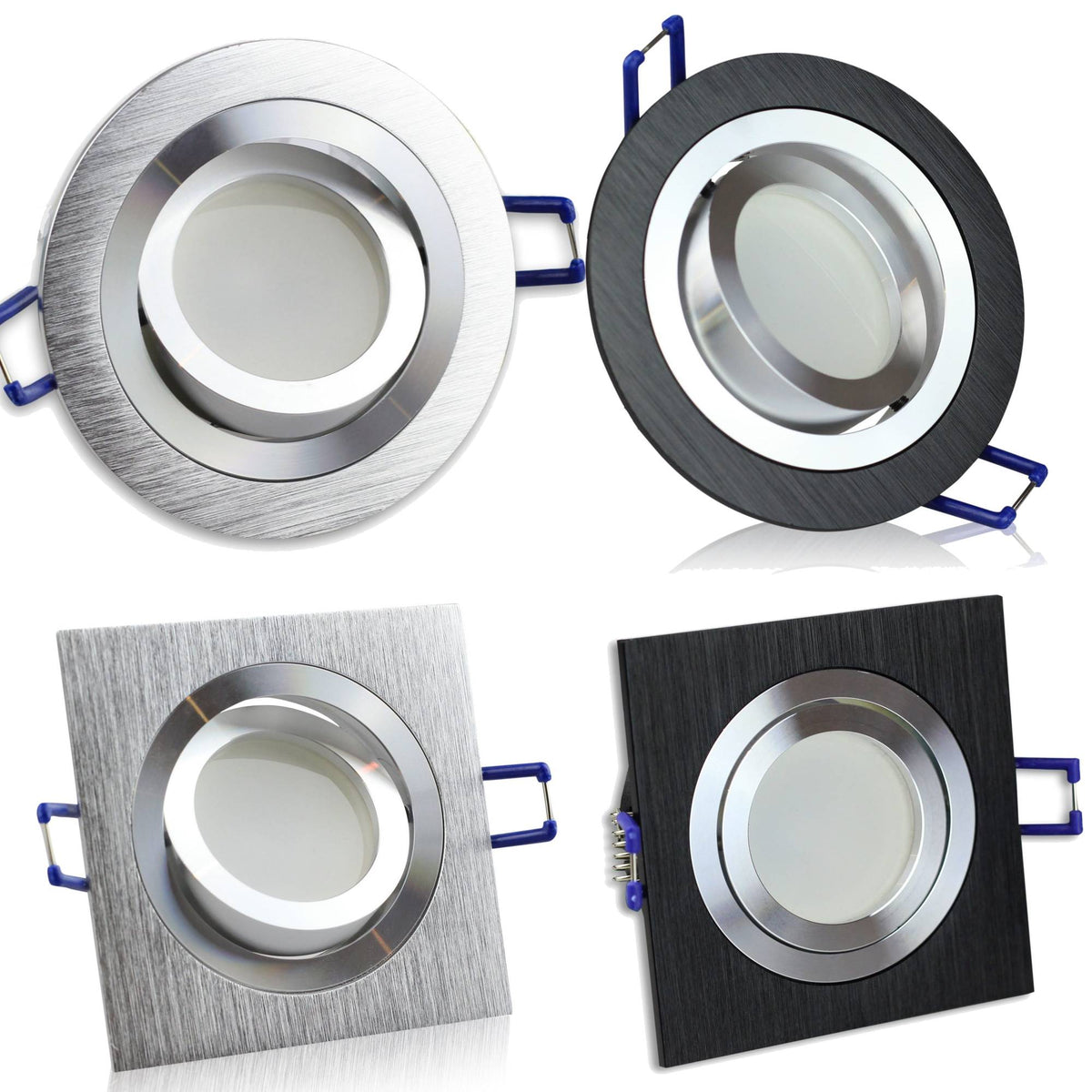 Einbaurahmen GU10 MR16 schwenkbar silber schwarz Rahmen Einbauleuchte Spot LED