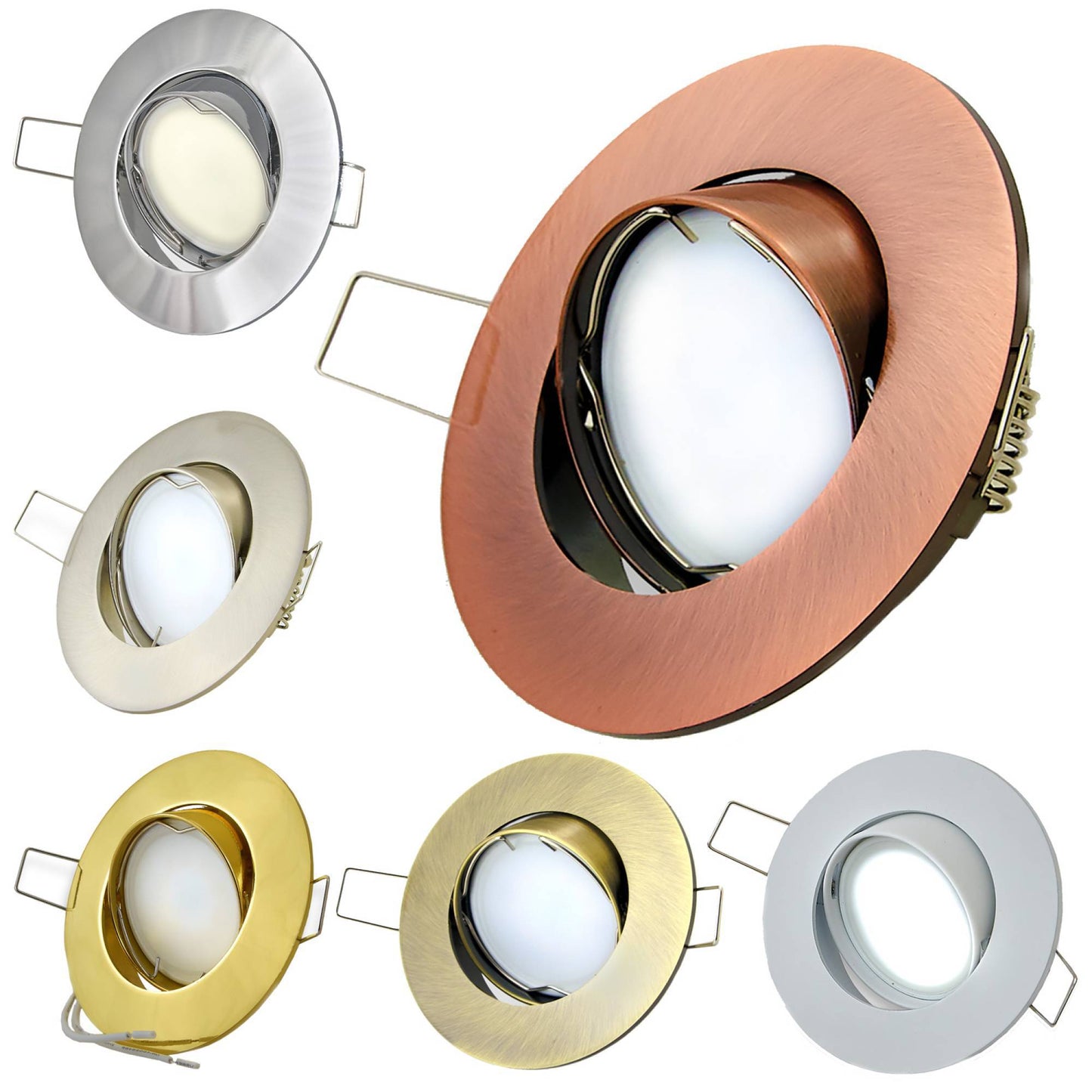 LED Einbaustrahler rund schwenkbar 5W 7W 12 Volt MR16 Spot Lampe 75-80mm