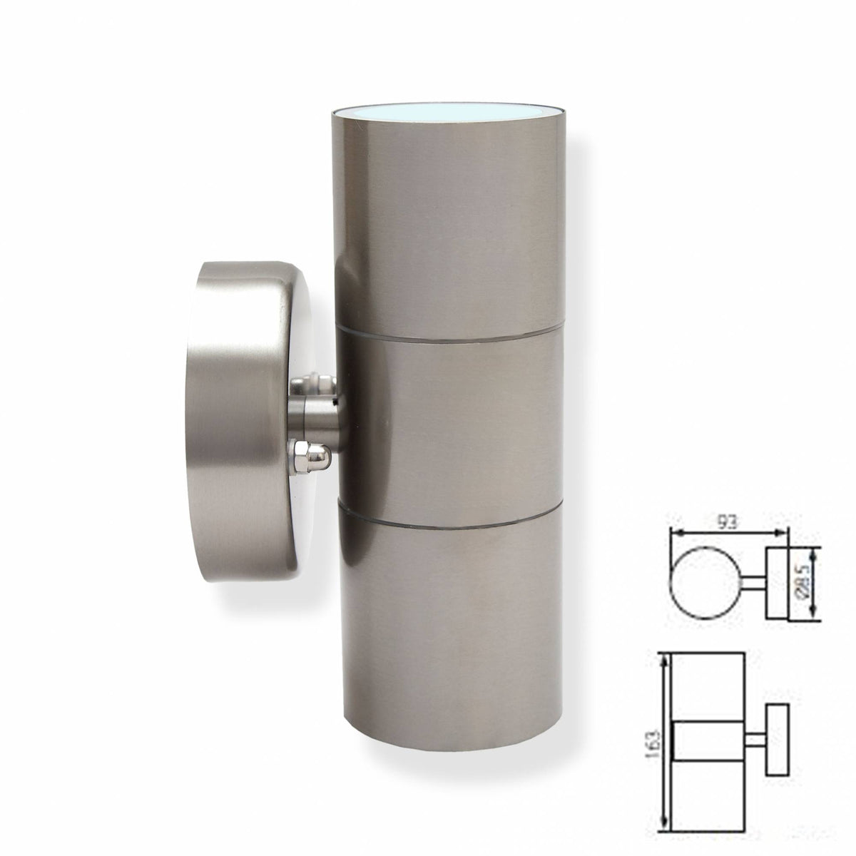LED Außen-Wandleuchte Edelstahl IP44 Wand-Spot Strahler GU10 Garten-Leuchte Up