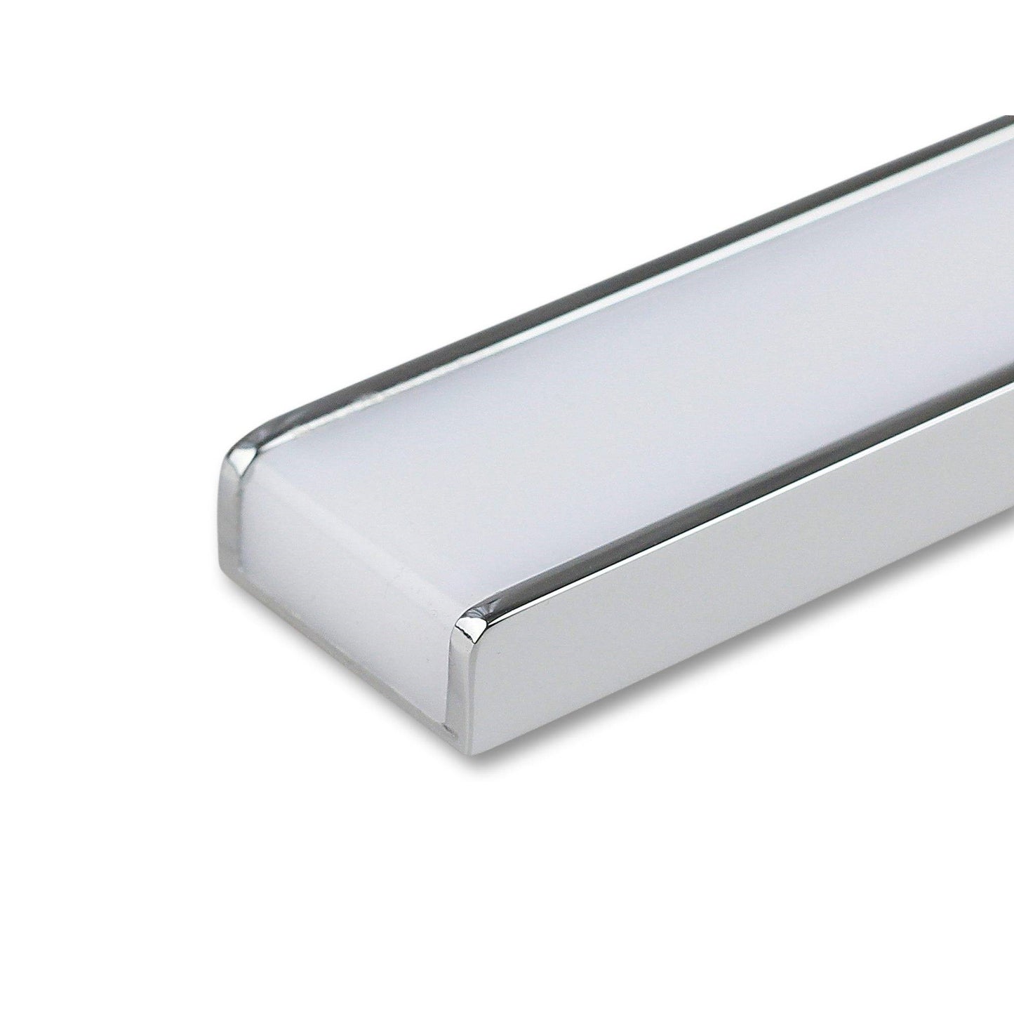 LED Spiegelleuchte Aluminium Chrom flach