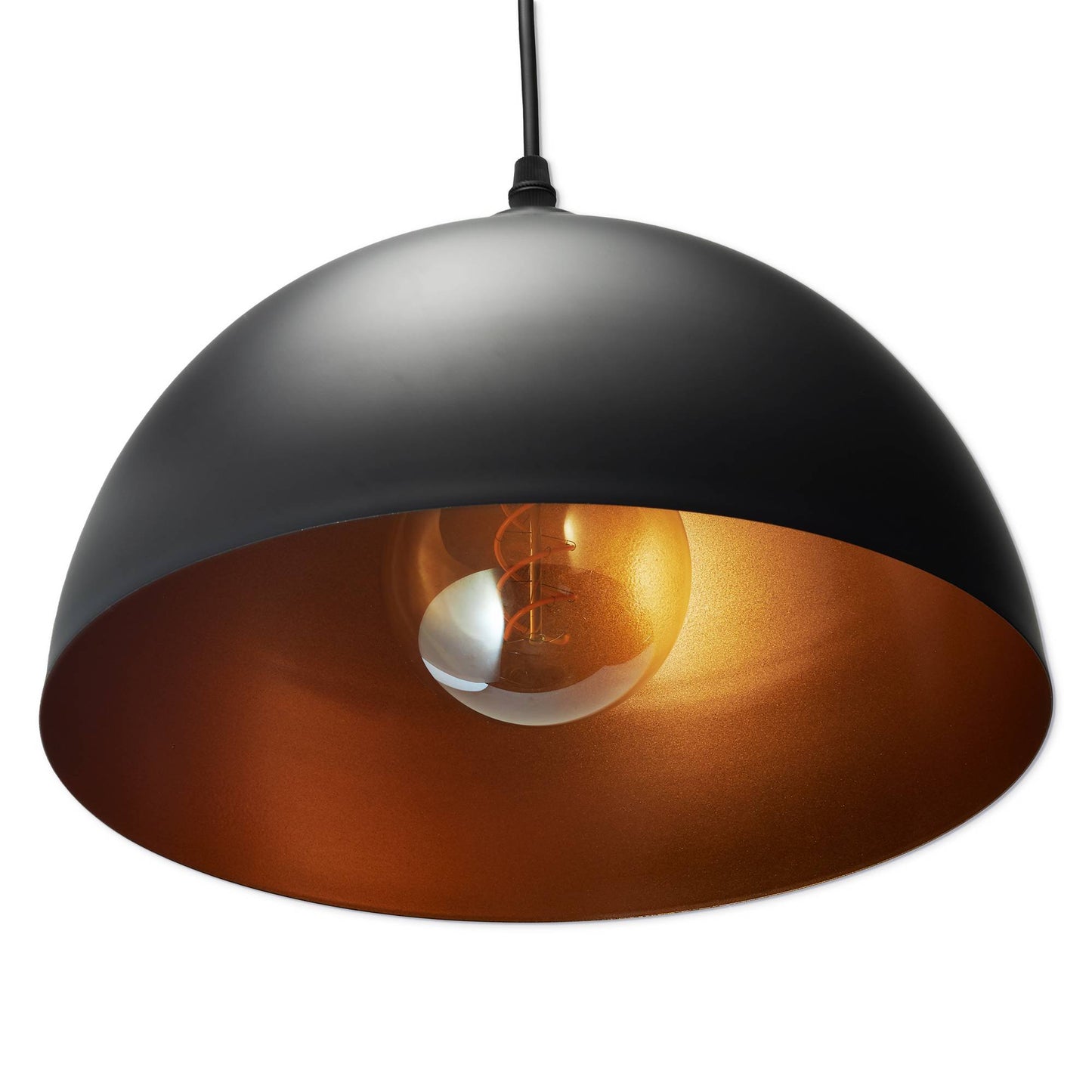 2x Pendelleuchte schwarz gold Hängeleuchte Deckenleuchte Retro-Design