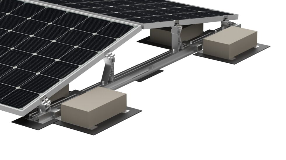 Flachdach Montagesystem Süd/West für 4 PV Module