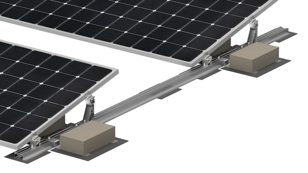 Flachdach Montagesystem Süd/West für 4 PV Module