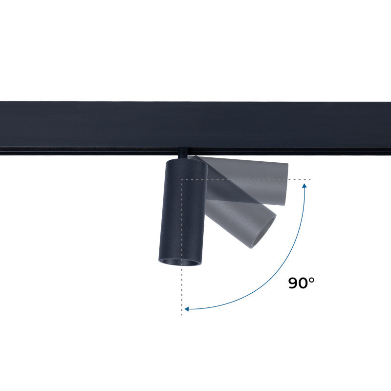 Trano 48V LED Strahler Magnet Schienensystem 10W/20W DALI‑2 dimmbar CCT 2700‑6000K CRI90 36° schwenkbar Schwarz
