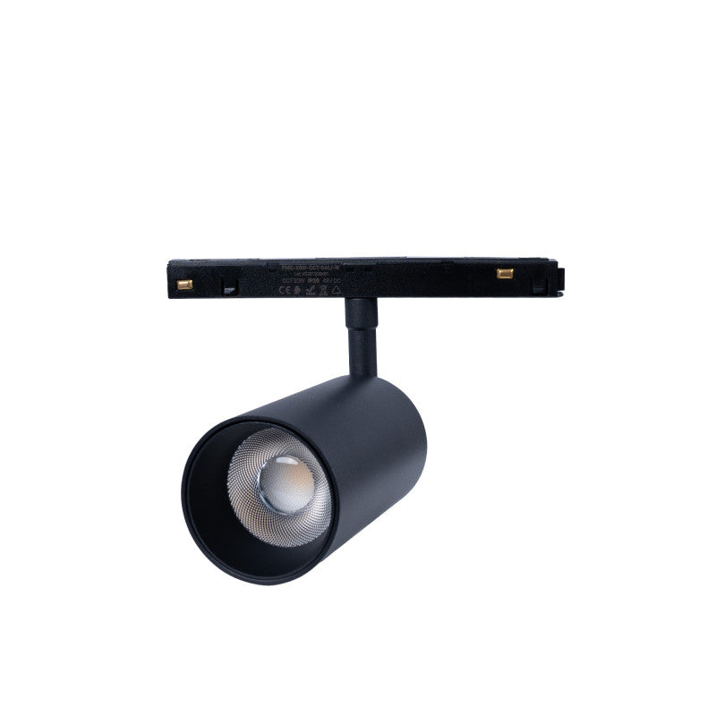 Trano 48V LED Strahler Magnet Schienensystem 10W/20W DALI‑2 dimmbar CCT 2700‑6000K CRI90 36° schwenkbar Schwarz
