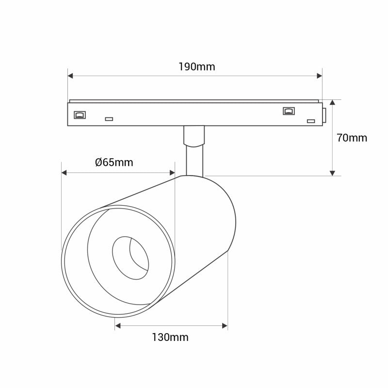 Trano 48V LED Strahler Magnet Schienensystem 10W/20W DALI‑2 dimmbar CCT 2700‑6000K CRI90 36° schwenkbar Schwarz