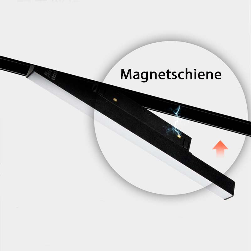 Trano Einbau‑Magnetschiene 20 mm Schwarz – 48V Magnet‑Stromschiene aus Aluminium, IP20, 1 m & 2 m, inkl. Abdeckung & Endkappen, CE/ROHS