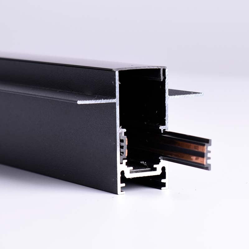 Trano Einbau‑Magnetschiene 20 mm Schwarz – 48V Magnet‑Stromschiene aus Aluminium, IP20, 1 m & 2 m, inkl. Abdeckung & Endkappen, CE/ROHS