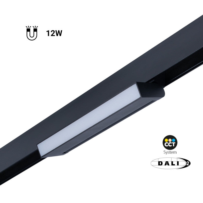 Trano 48V Magnet Schienensystem CCT Leuchte 12W/18W DALI‑2 dimmbar – schwenkbarer LED Stromschienenstrahler 2700‑6000K, CRI 95, 120°