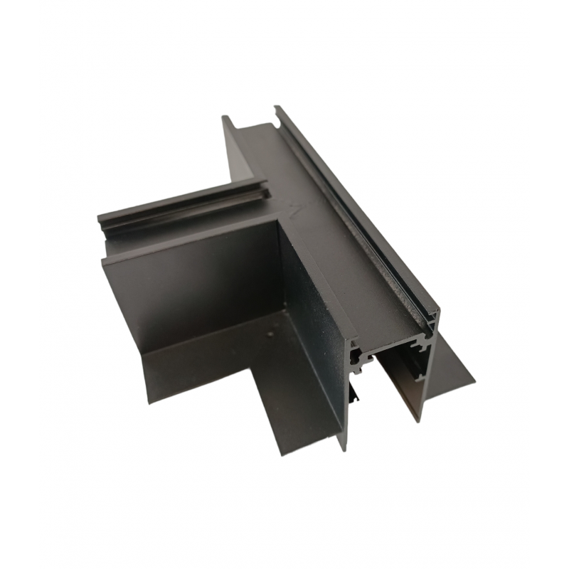 Trano Verbinder für 20 mm Einbau‑Magnetschienen – L, T & X – 90° Verbindungen, Aluminium, IP20, Schwarz, inkl. Montagezubehör, magnetisches 48V System