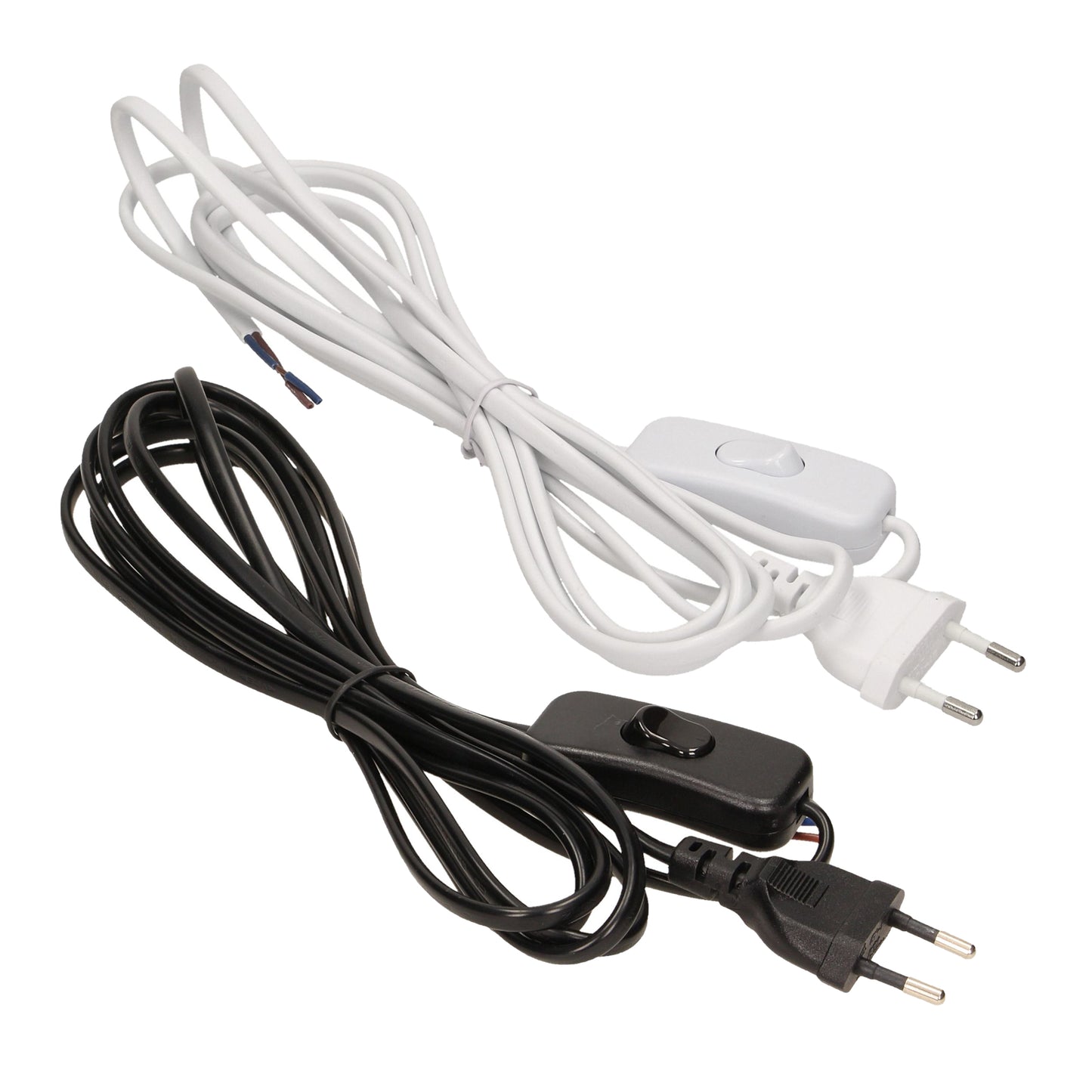 Anschlussleitung schwarz oder weiß 3 Meter 2-adrig mit Schnurschalter