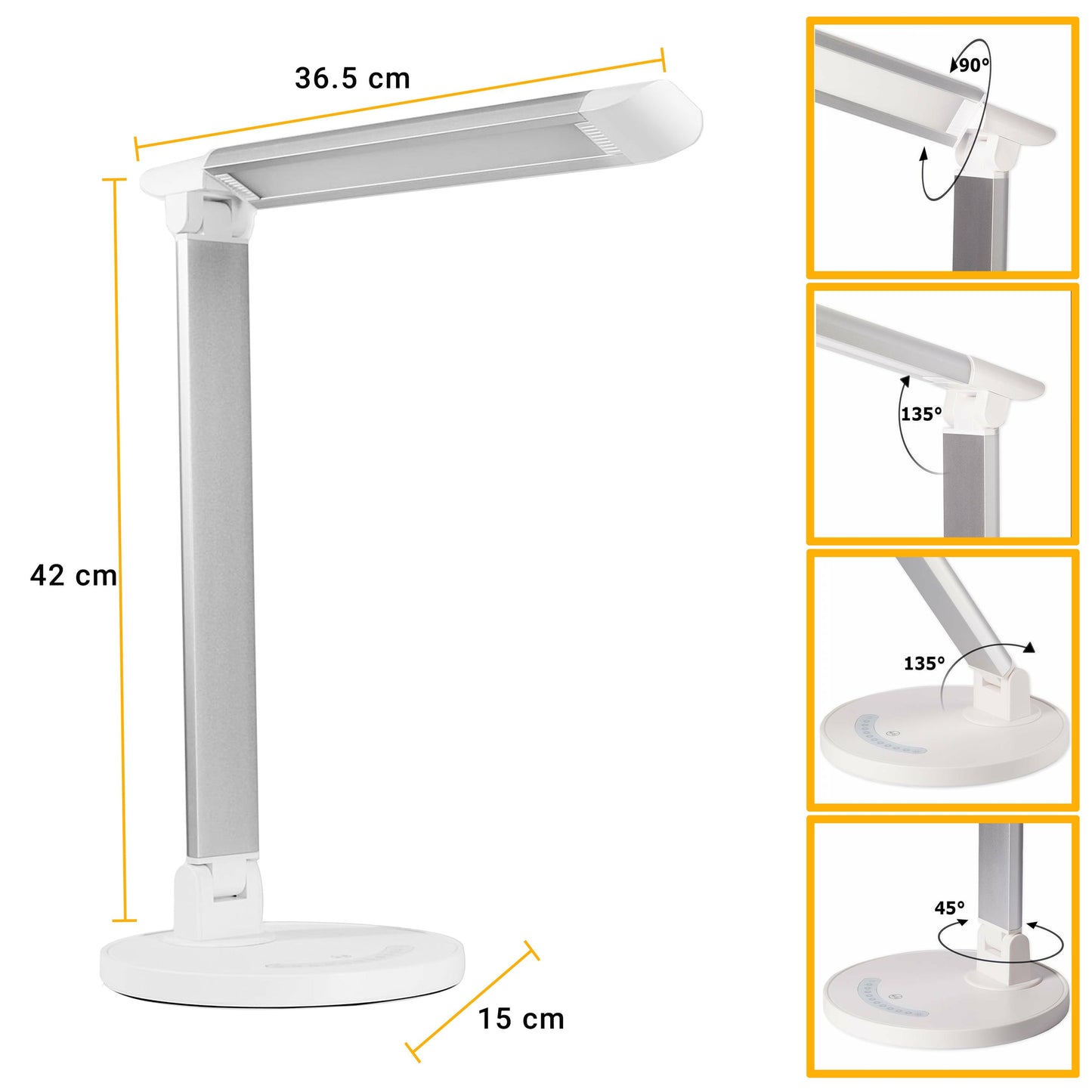 LED Schreibtisch-Lampe dimmbar Nachtlcht Touch Tisch-Leuchte schwenkbar
