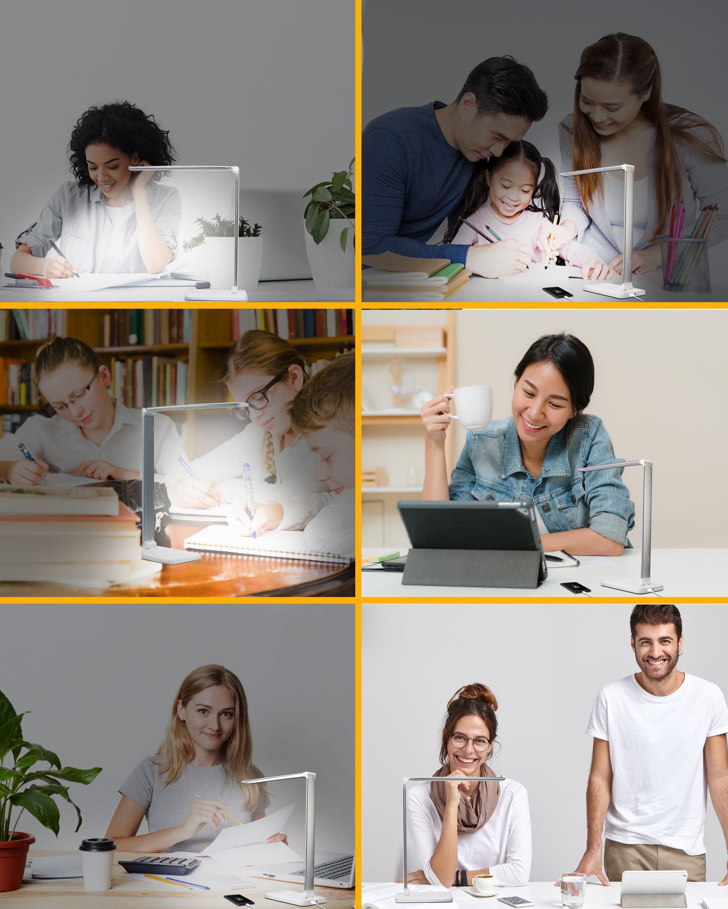 LED Schreibtisch-Lampe dimmbar USB Touch Leuchte Büro Tisch-Leuchte Leselampe