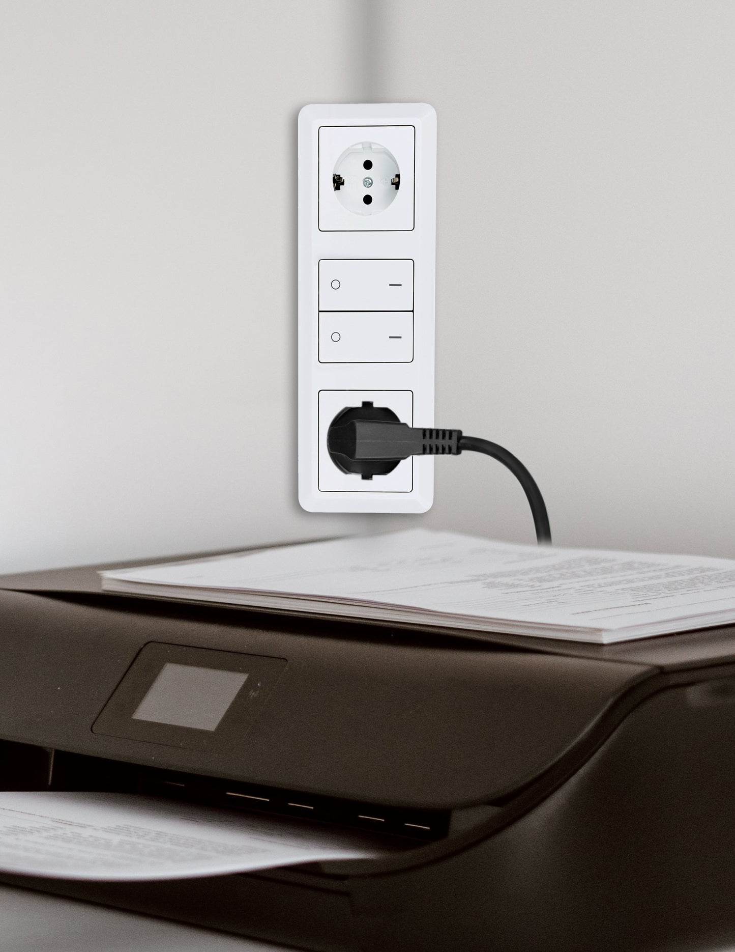 Möbel-Steckdose Küche Büro 2er Schalter weiß Mehrfachsteckdose Steckdosenleiste