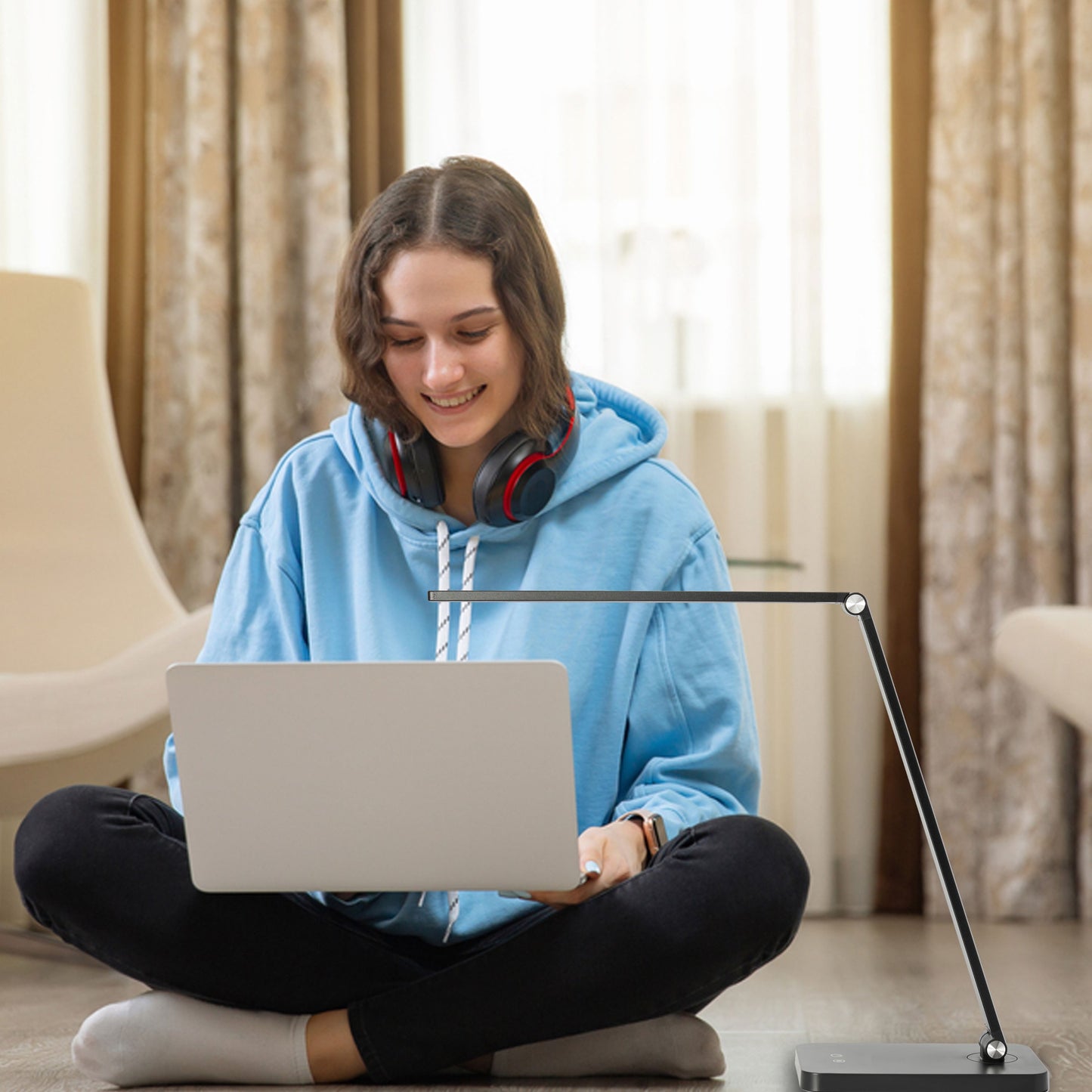 LED Schreibtisch-Lampe dimmbar 5 Farbstufen USB Touch-Leuchte Büro Tisch-Leuchte