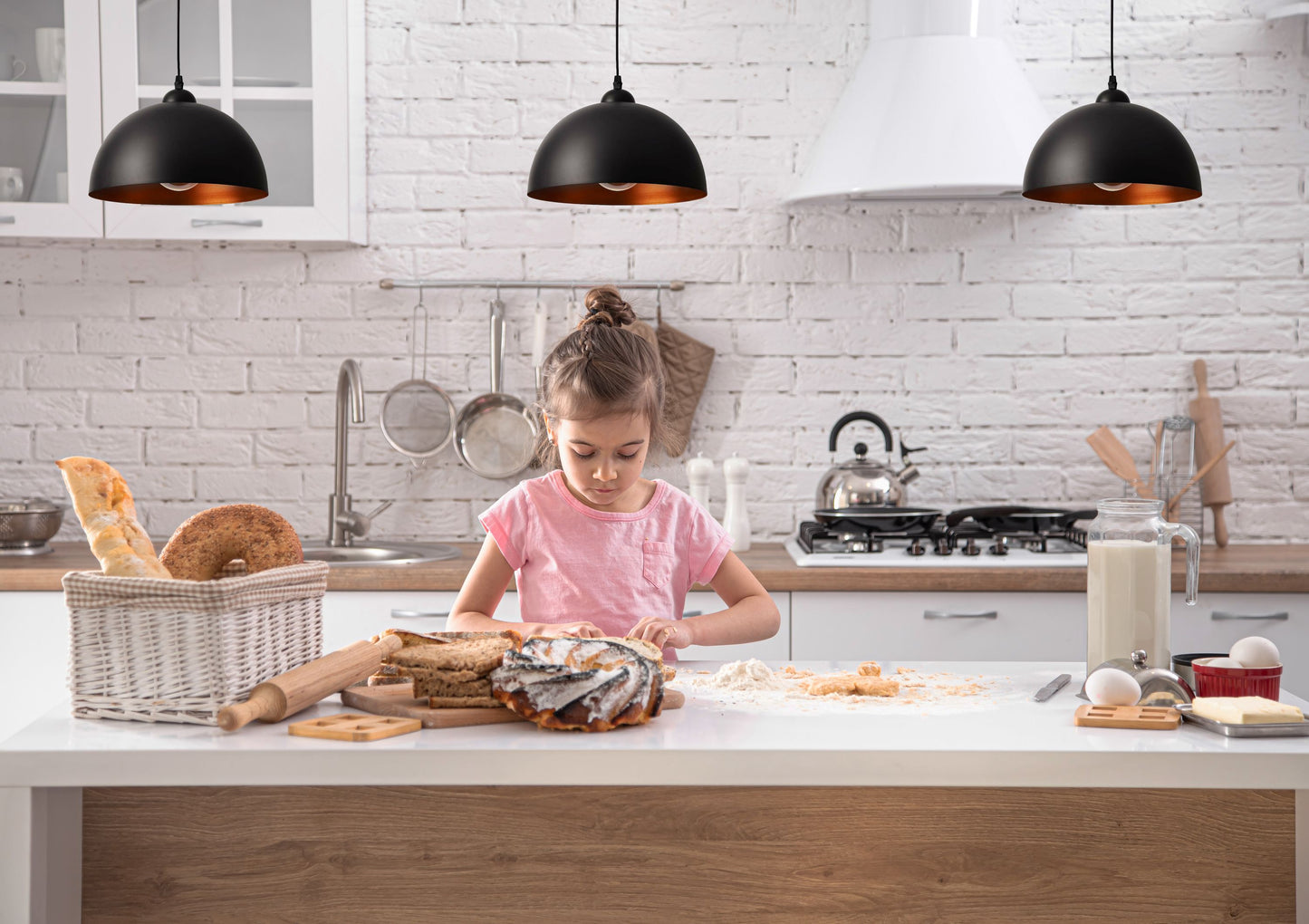 2x Pendelleuchte schwarz gold Hängeleuchte Deckenleuchte Retro-Design