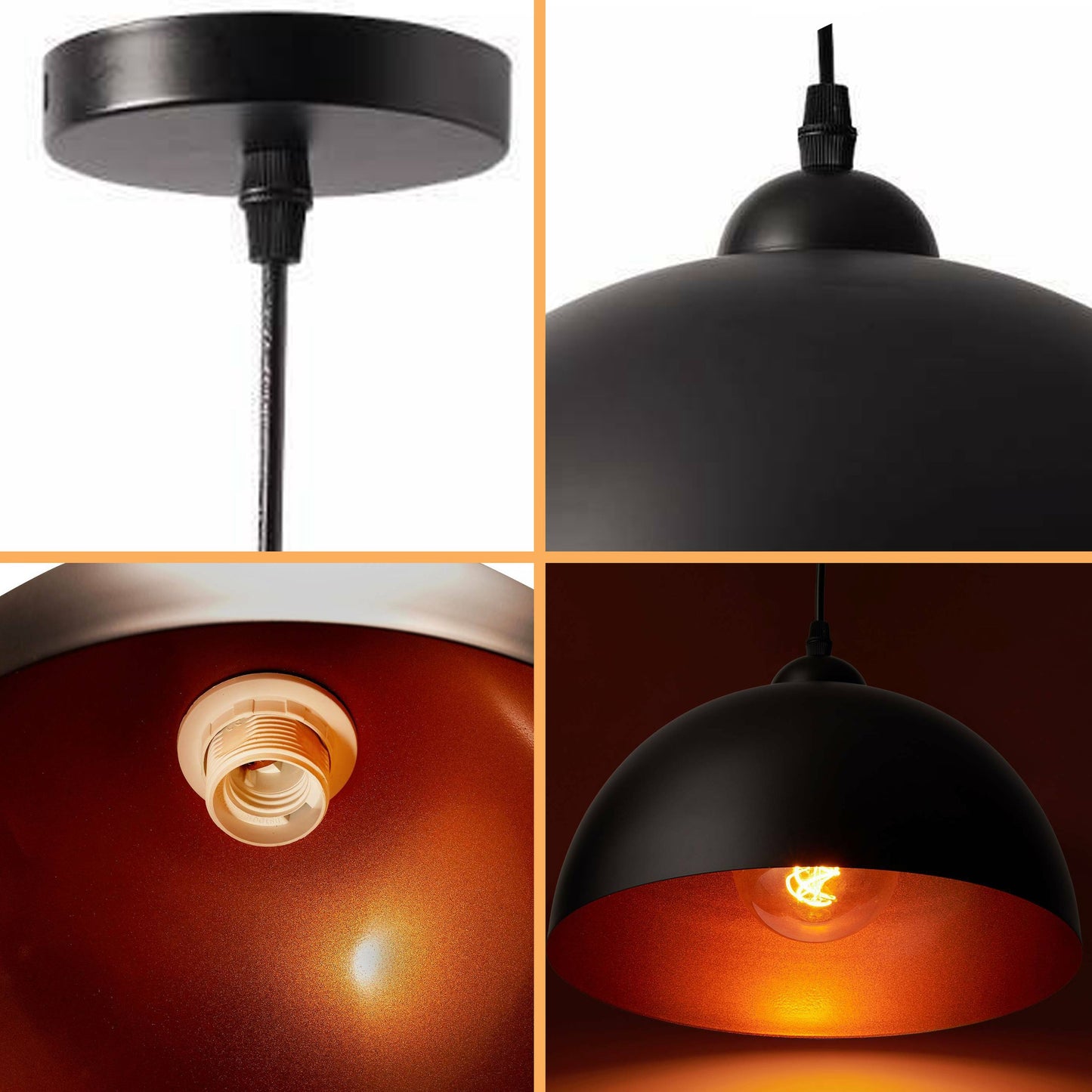 2x Pendelleuchte schwarz gold Hängeleuchte Deckenleuchte Retro-Design