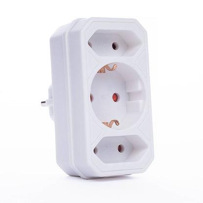 2er Set Steckdosen-Adapter 3-fach Mehrfachstecker Kindersicherung weiß schwarz 16A 250V