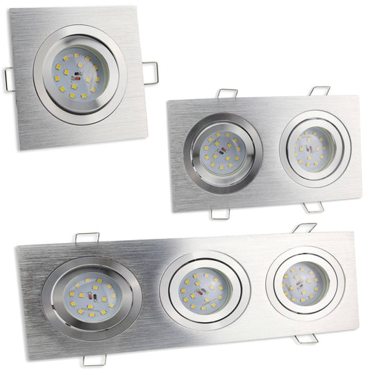 LED Einbaustrahler 1 2 3 fach schwenkbar super flach 5-7 Watt Aluminium 230V