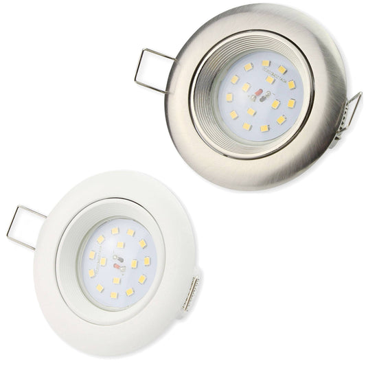 LED Einbaustrahler schwenkbar rund 230 Volt Spot Lampe 75mm Wandleuchte