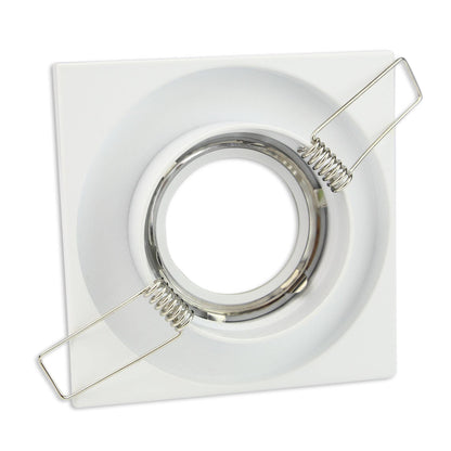 Design Einbaurahmen GU10 MR16 rund eckig weiß chrom Gehäuse Einbauleuchte Ø70mm