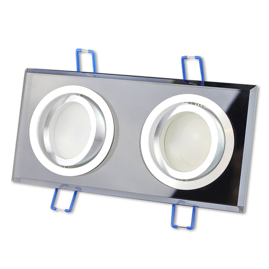 LED Einbaustrahler 3W 5W 6,5W Glas dimmbar schwenkbar 230V 2-fach Einbauspot