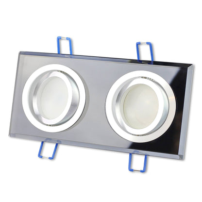 LED Einbaustrahler 3W 5W 6,5W Glas schwenkbar 230V 2-fach Einbauspot