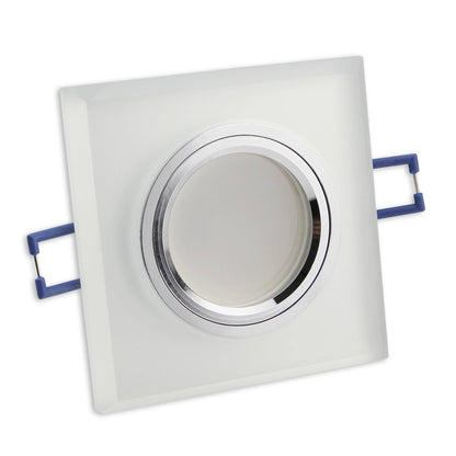 Einbaurahmen GU10 Glas rund eckig 60-70mm Gehäuse Einbaustrahler Spot LED