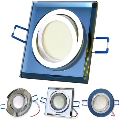 LED Einbaustrahler Glas schwenkbar flach 3-6,5W 230 Volt Einbauspot Lampe