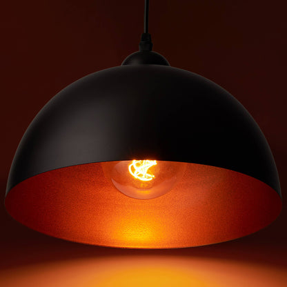 2x Pendelleuchte schwarz gold Hängeleuchte Deckenleuchte Retro-Design
