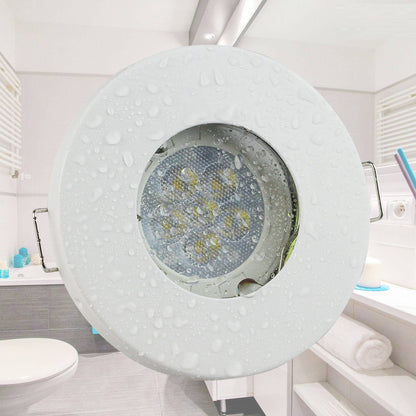 LED Einbaustrahler GU10 Badezimmer Einbaurahmen gebürstet flach rund Dusche Spot