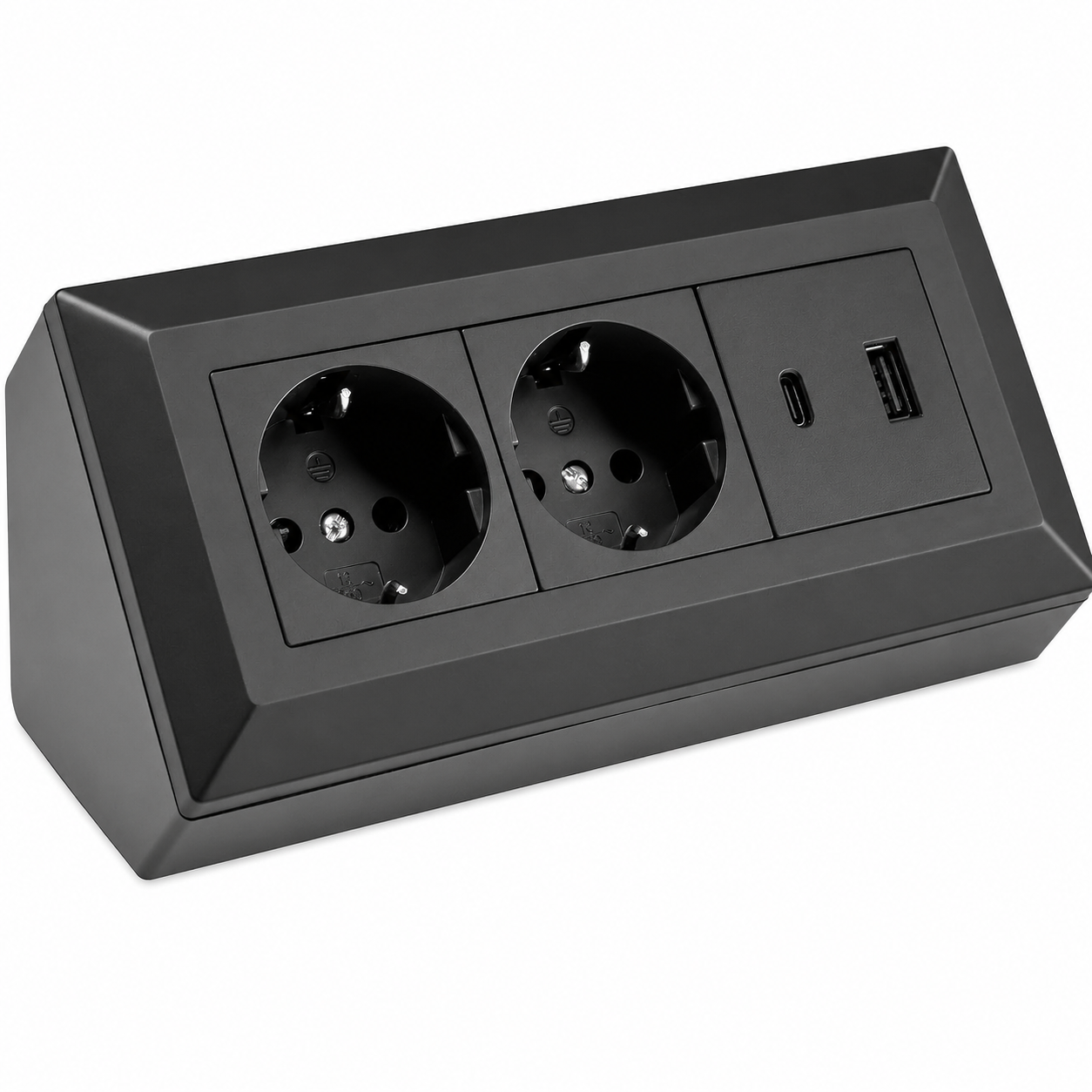2-fach Steckdosenblock mit USB-A & USB-C – Praktische Stromversorgung in stilvollen Farben