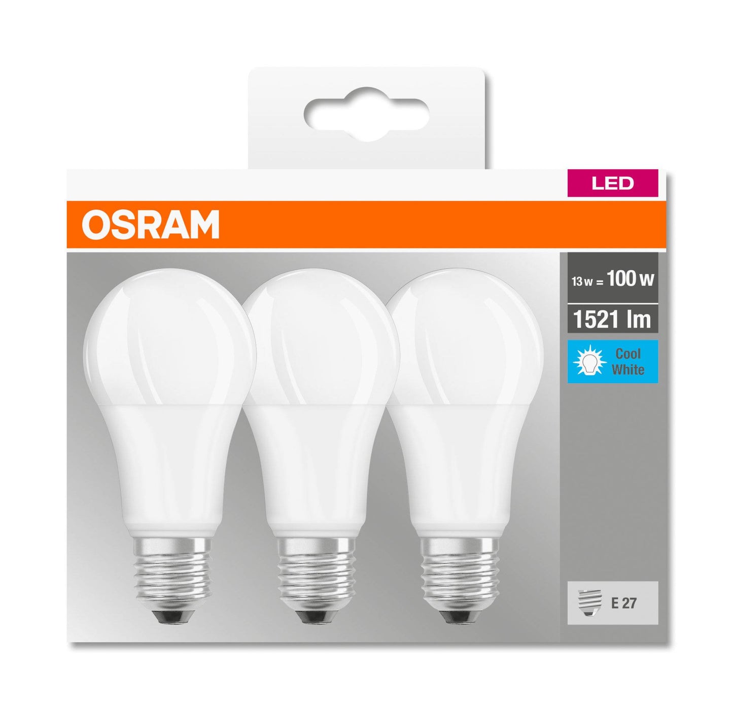 3er-Pack Osram LED Glühbirnen Base E27 Glühlampen Leuchtmittel warmweiß kaltweiß