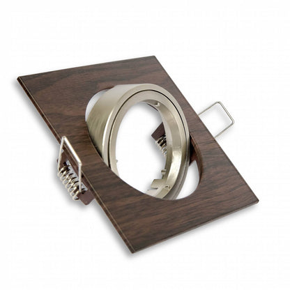 LED Einbaustrahler schwenkbar braun eckig Holz super flach 3-6,5W IP40 230 Volt