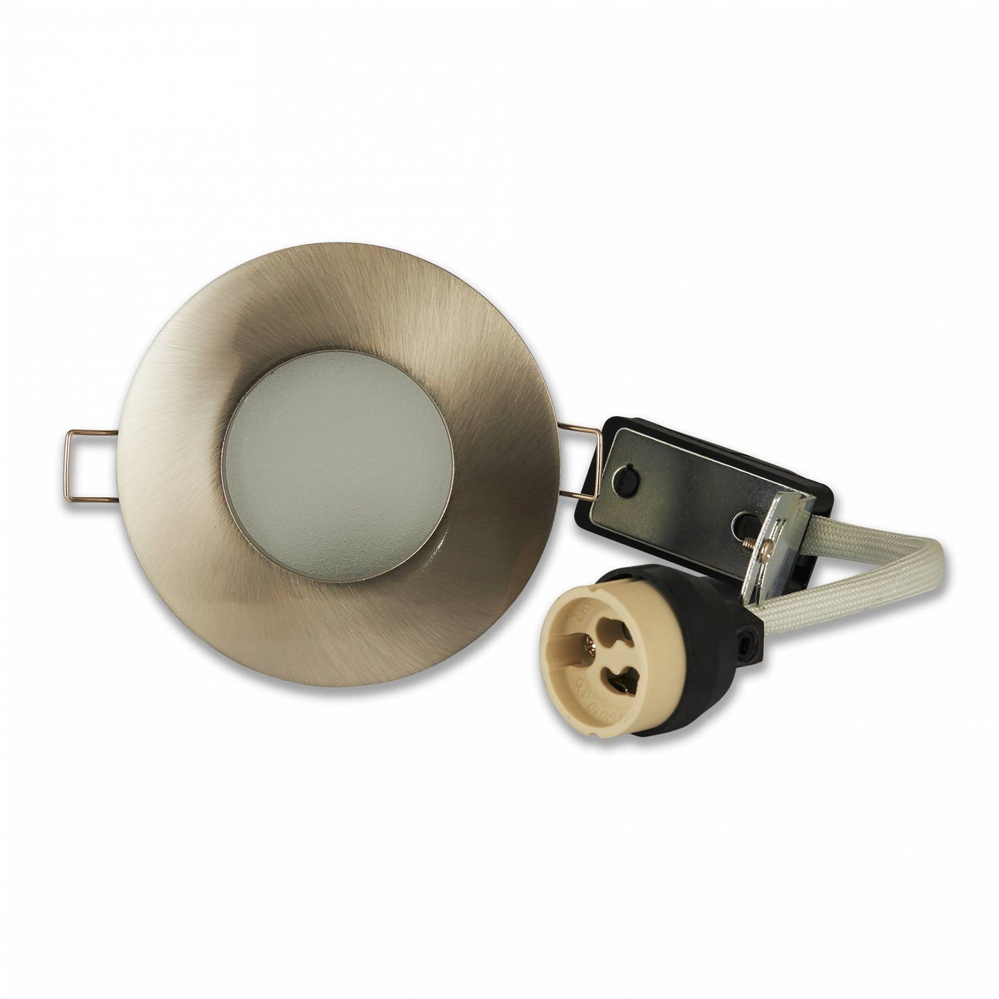 Einbaurahmen GU10 MR16 Bad Außen IP44 Feuchtraum Terasse Dusche Sauna 70-75mm