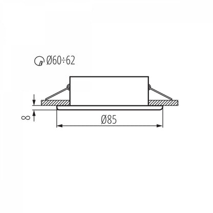 LED Einbaustrahler rund schwarz IP44 GU10 Außen Bad 60-65mm Bohrloch