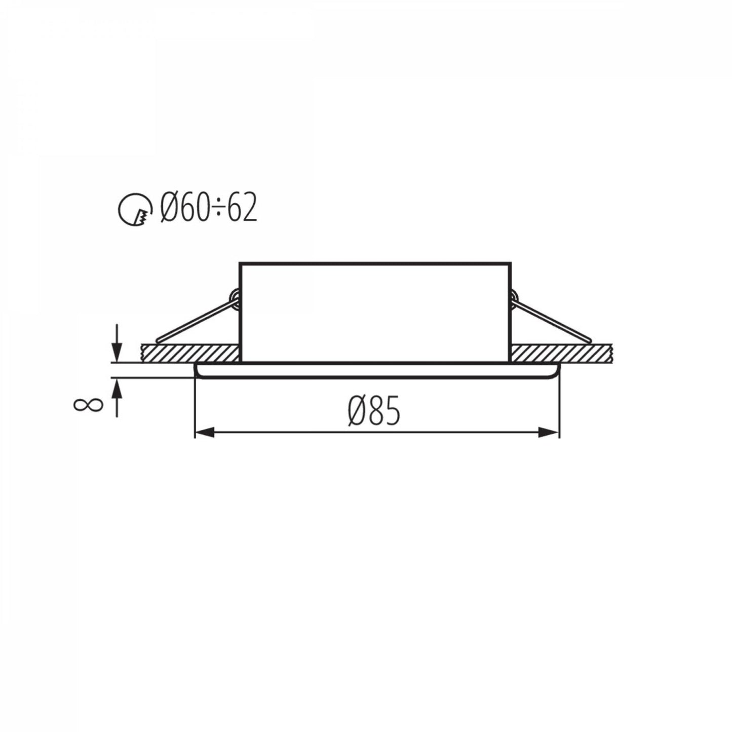 LED Einbaustrahler rund schwarz IP44 MR16 Außen Bad 60-65mm Bohrloch