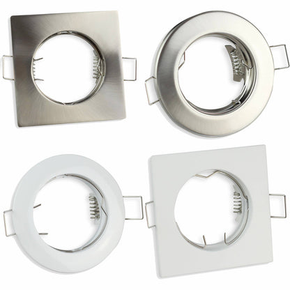 LED Einbaurahmen IP44 rund GU10 MR16 Badezimmer Außen Einbaustrahler Dusche