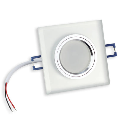 Einbaurahmen GU10 Glas rund eckig 60-70mm Gehäuse Einbaustrahler Spot LED