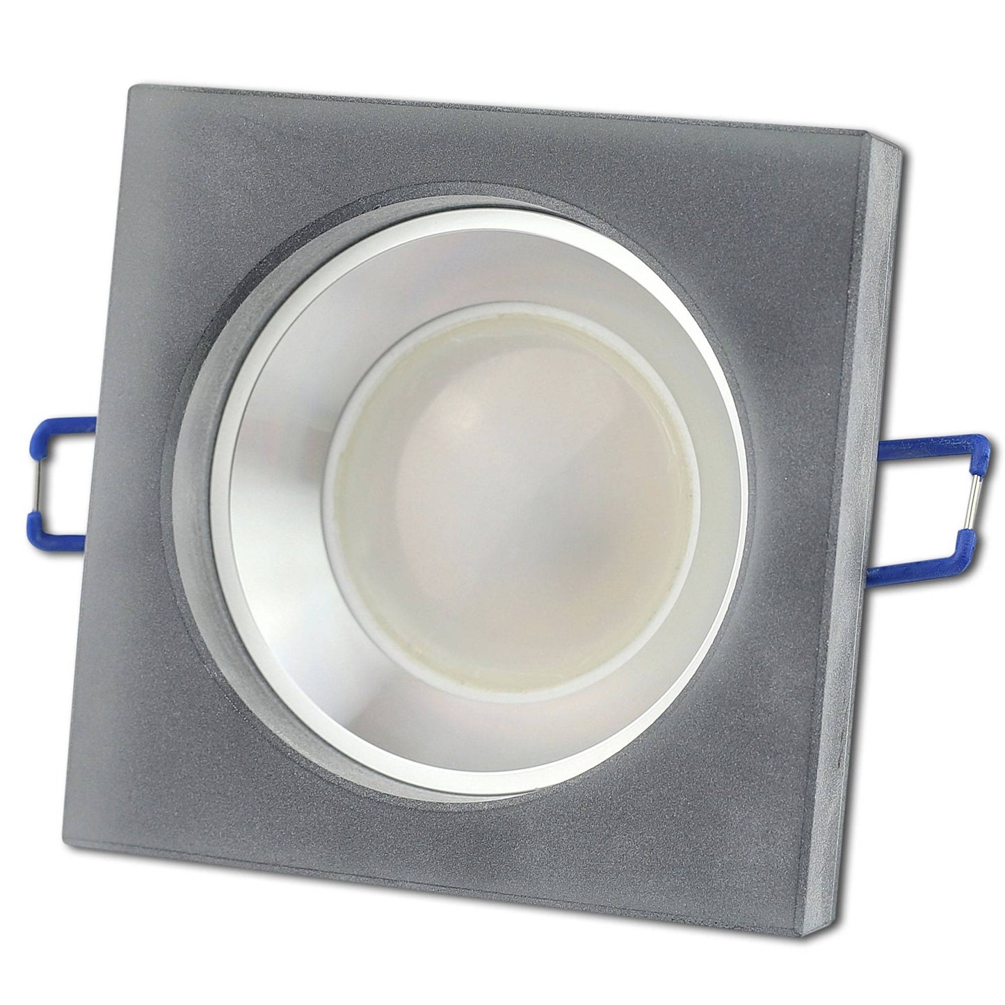 LED Einbaustrahler eckig rund aus Glas 1-9W weiß oder schwarz matt GU10 230V
