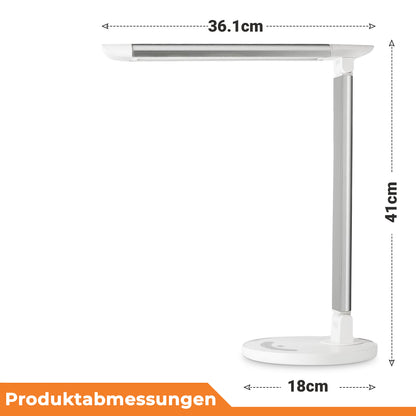 LED Tischleuchte weiß dimmbar mit USB Schreibtischlampe Büroleuchte 3Lichtfarben