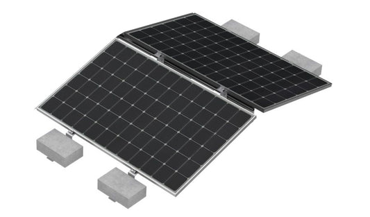 Flachdach Montagesystem K-58 Süd/West für 2 PV Module