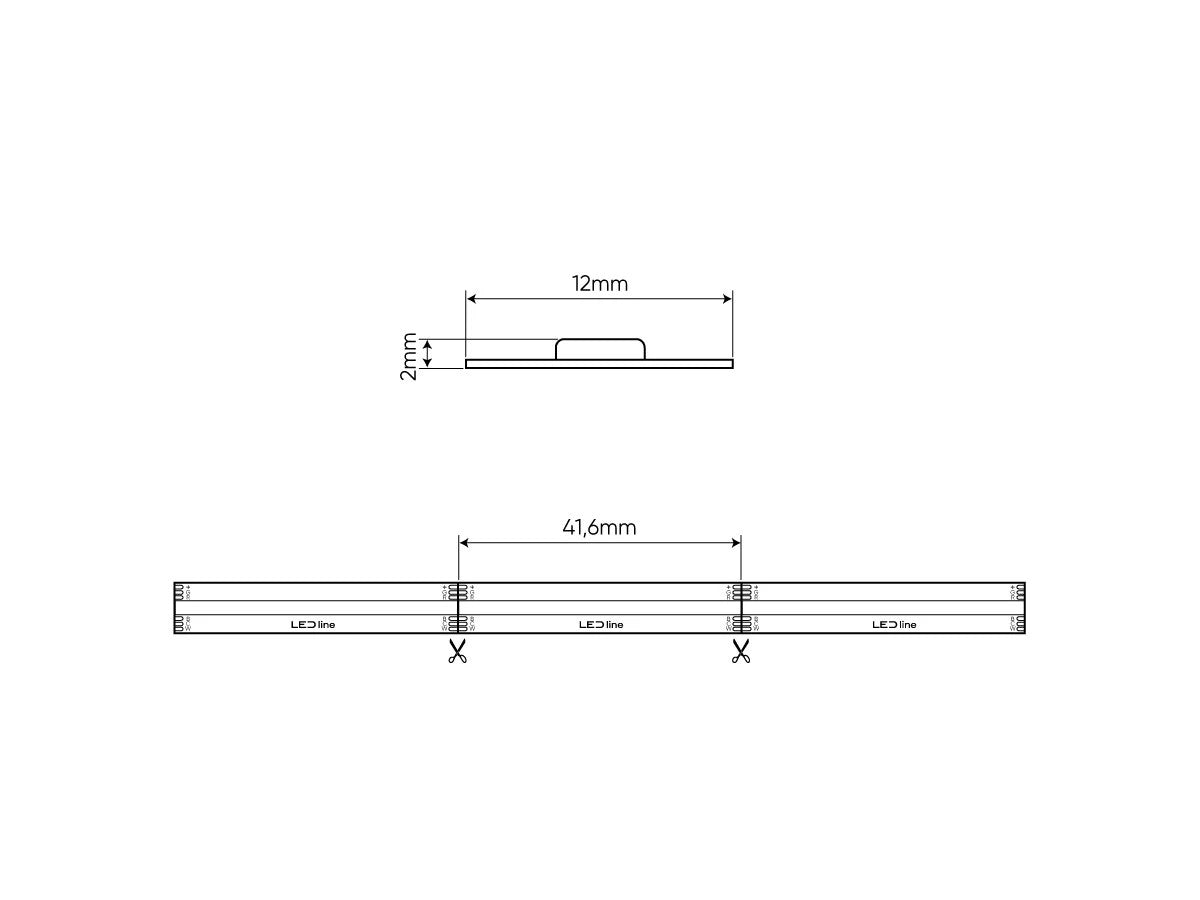 LED Streifen RGBCCT COB 24V – 840 LEDs/m, Hohe Farbwiedergabe & Dimmbar