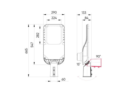 LED Straßenleuchte 200W 4000K 28000lm