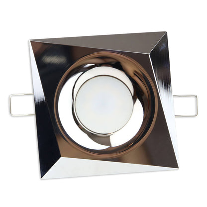 Design Einbaurahmen GU10 MR16 rund eckig weiß chrom Gehäuse Einbauleuchte Ø70mm