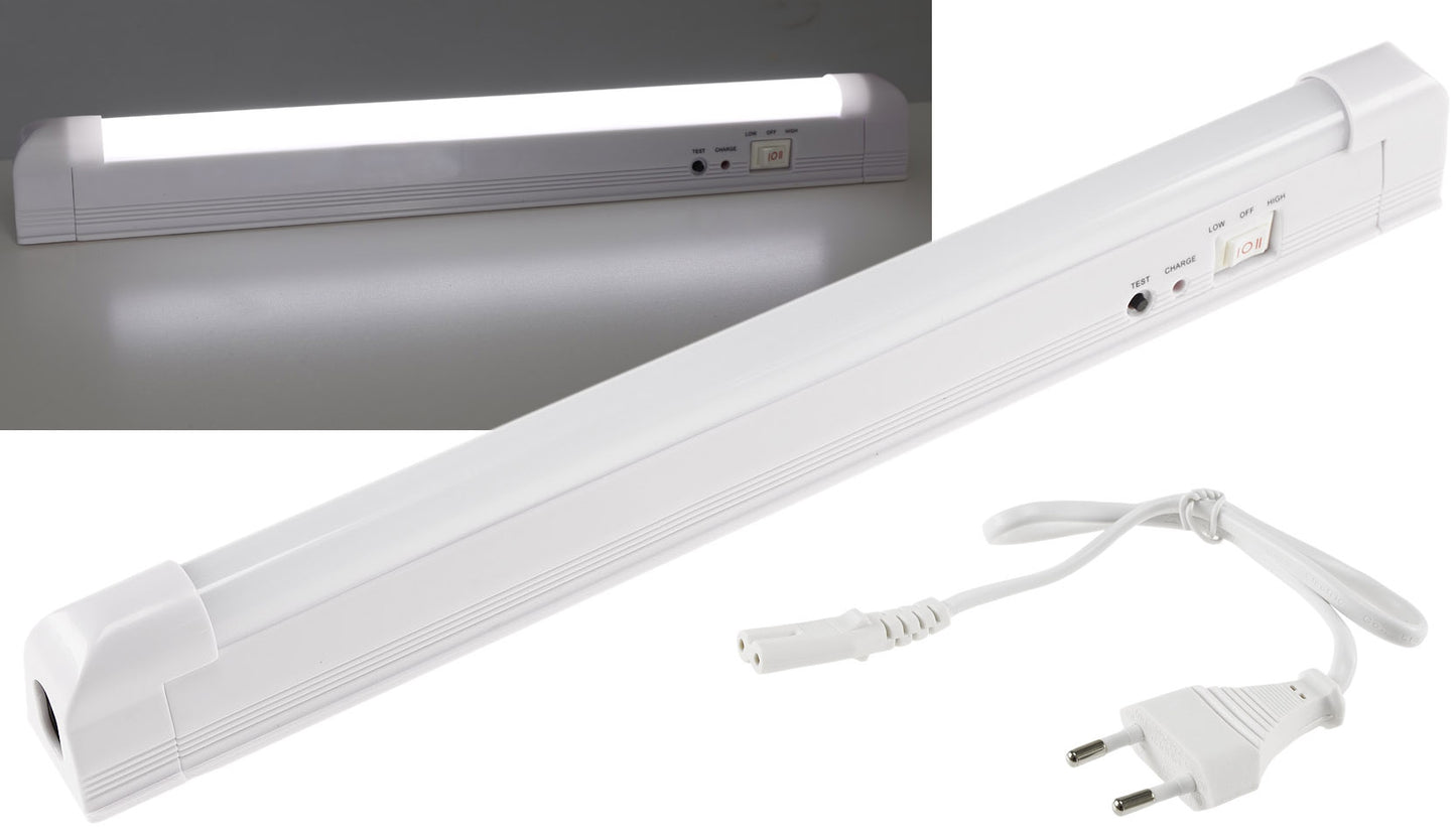 Trano LED Notleuchte 2W SlimLine, 30 SMD, 200lm, 6000K, Akku 3,7V/1200mAh, 5h Leuchtdauer, 230V, 30x2x3cm, Wand/Decke