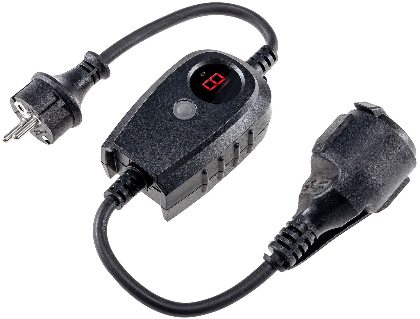 Trano Zwischenstecker mit Dämmerungsschalter & Timer (1–9 Std.), IP44, 3680W, 230V, Display, Garten-/Teichbeleuchtung, Outdoor